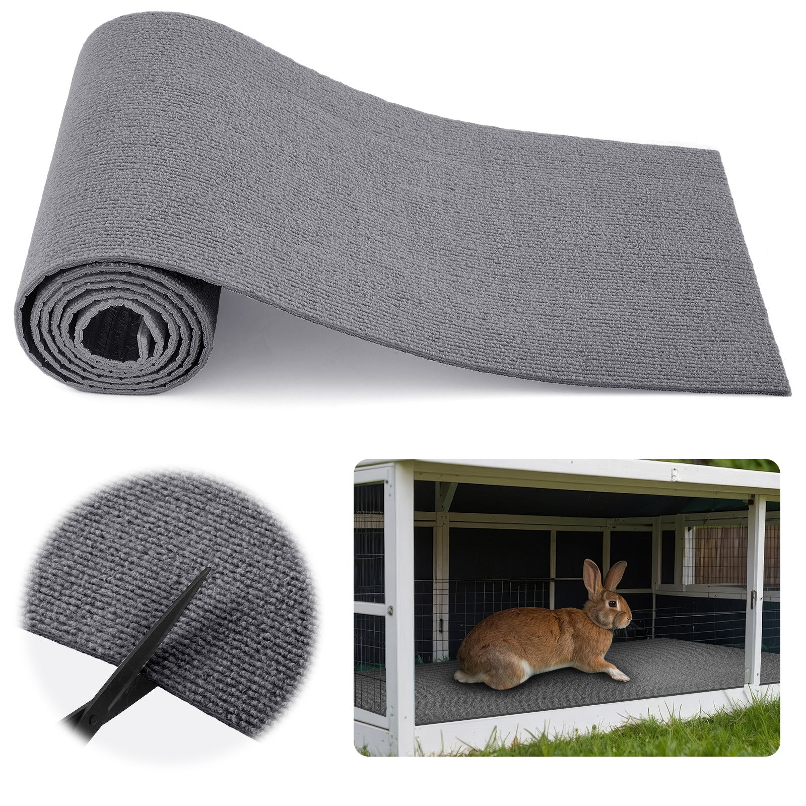 1pc rabbit scratch mat 12 inch x 6 56ft self   bunny