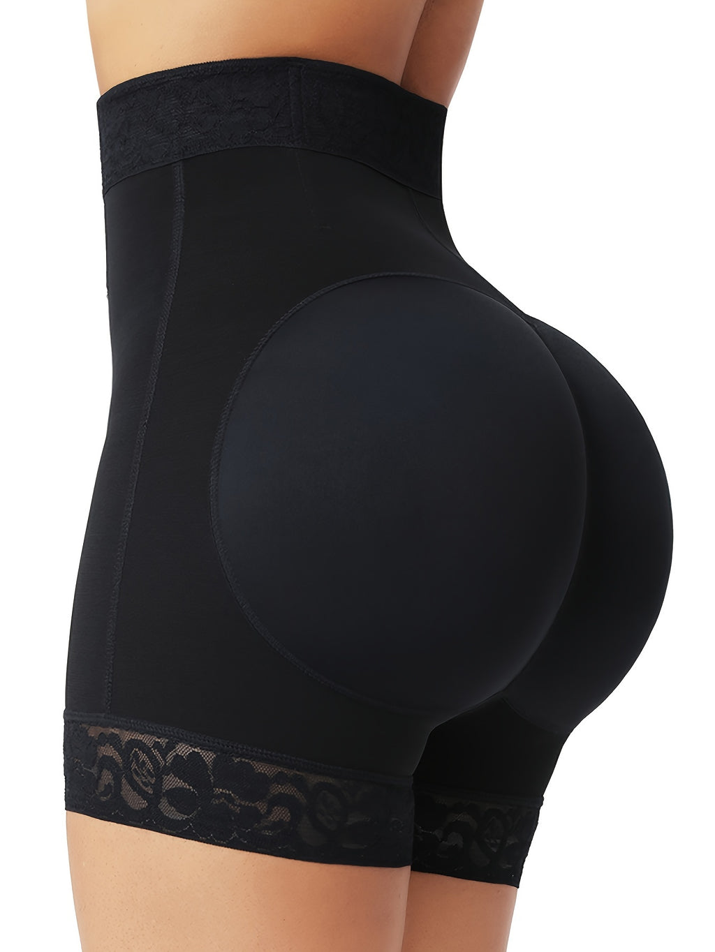women front zipper   lifter shorts high waist curve