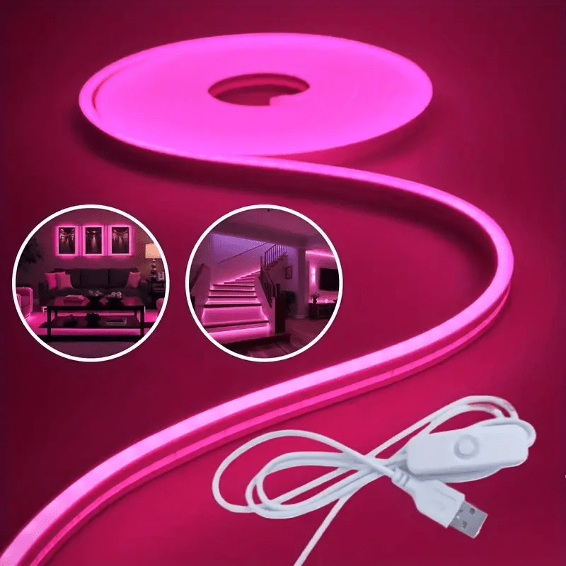 2m pink led light strip interior decoration