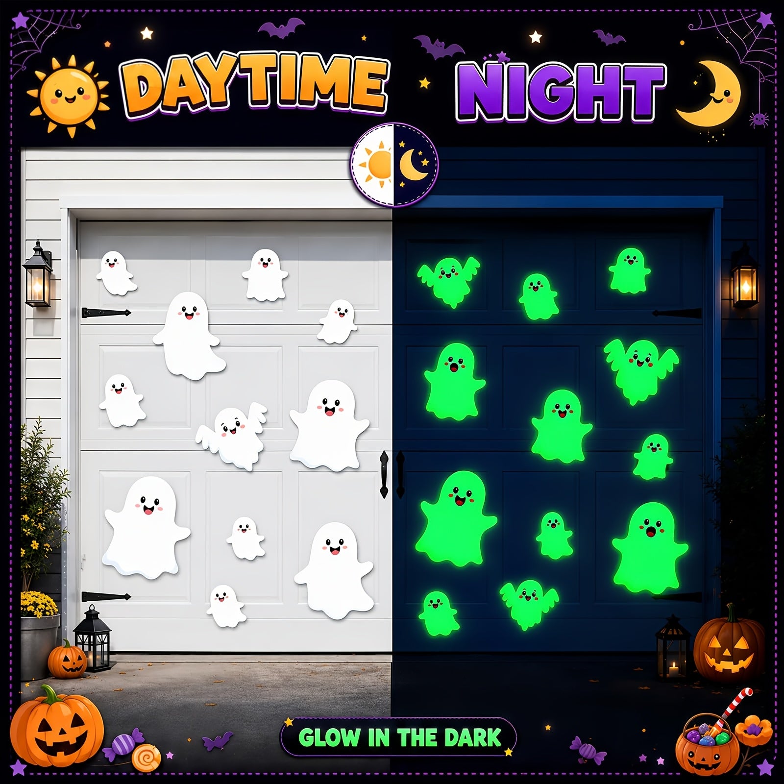 15  in dark garage door magnets luminous in