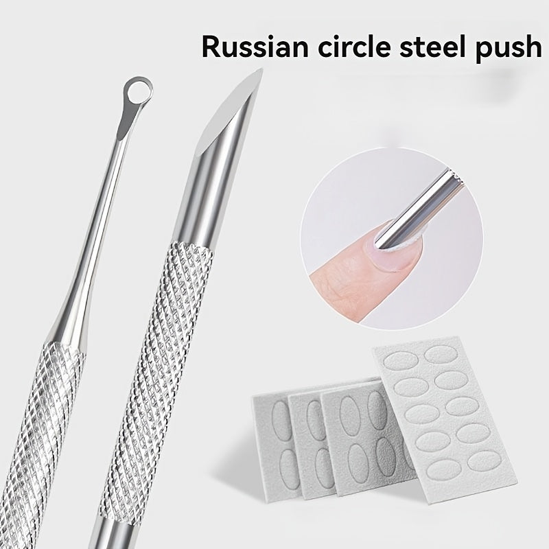 style double headed cuticle remover tool stainless