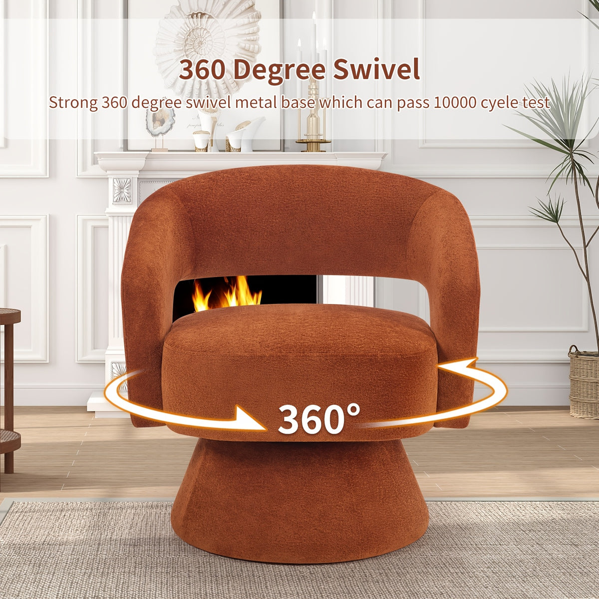 360 degree swivel   chair modern velvet accent chair