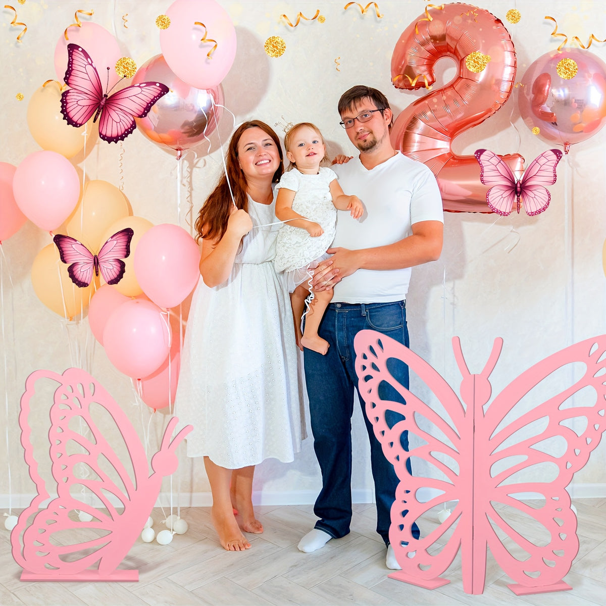 2pcs large wooden   props 20 17 5 standing wings