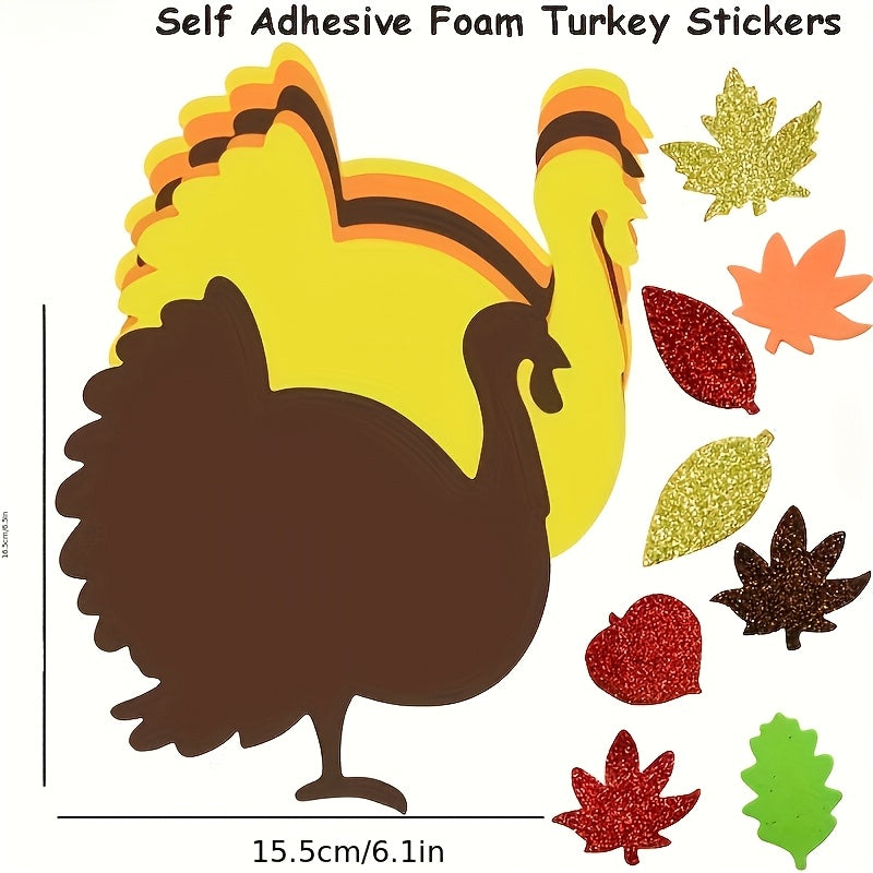 10pcs autumn stickers thanksgiving turkey