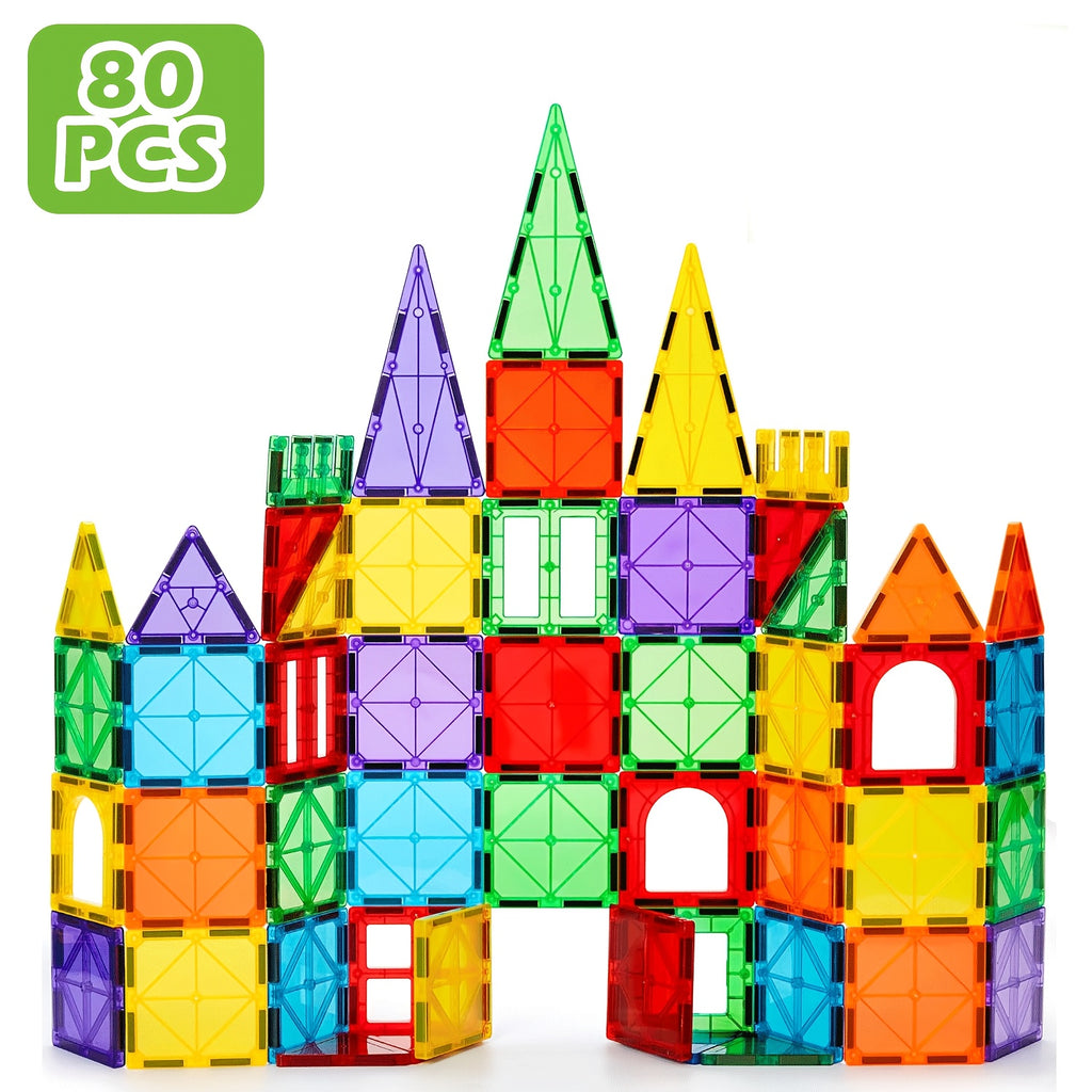 80 106 136pcs magnetic tiles kids magnetic building blocks 2