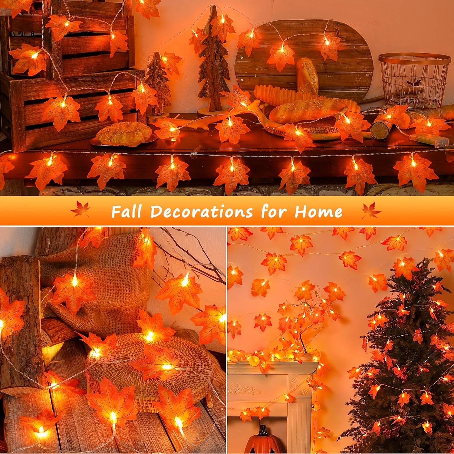 1 pack   led battery powered maple leaf fairy indoor