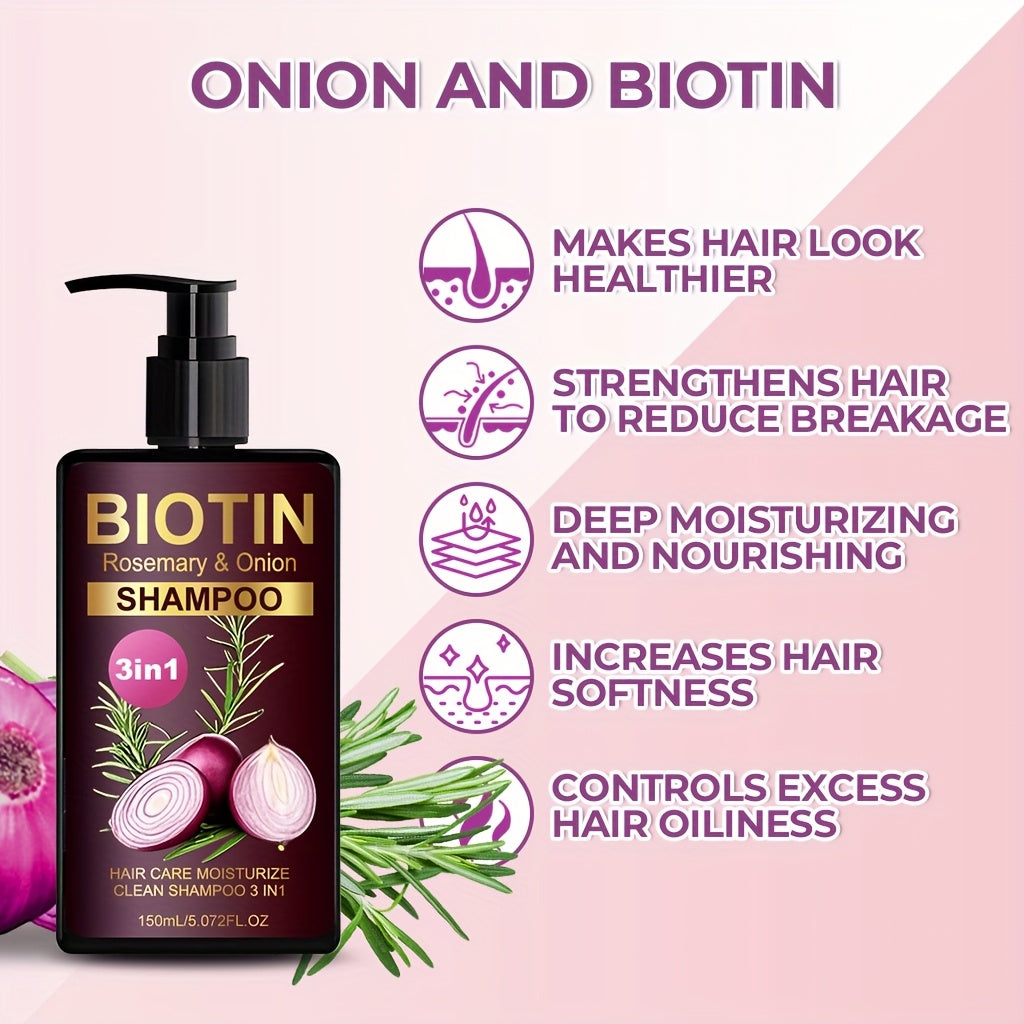 biotin rosemary onion shampoo 3in 1 shampoo   clean