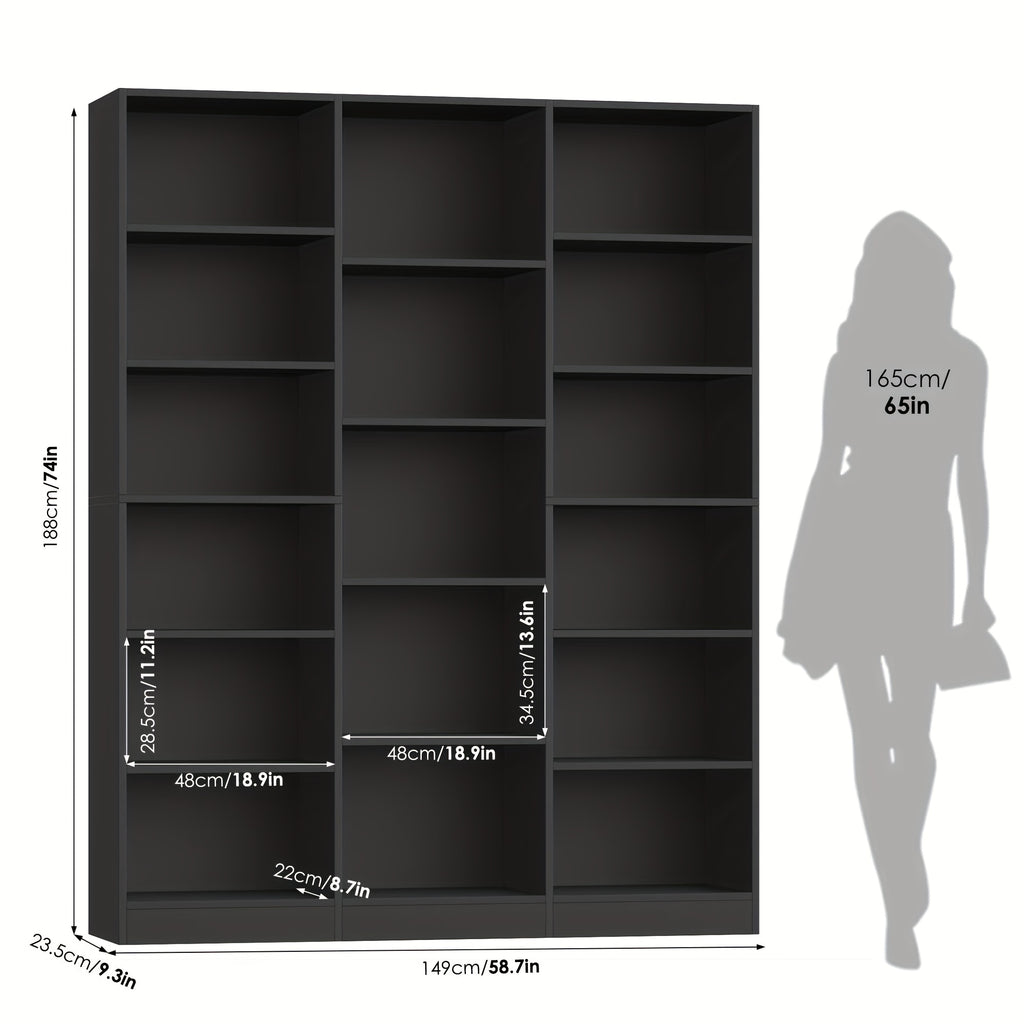 fultru triple wide bookshelf 6 tier large bookshelf bookcase
