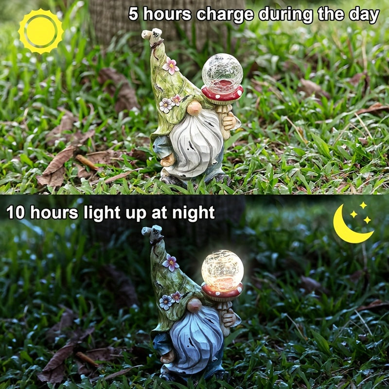fairy garden decor gnome statue   light resin