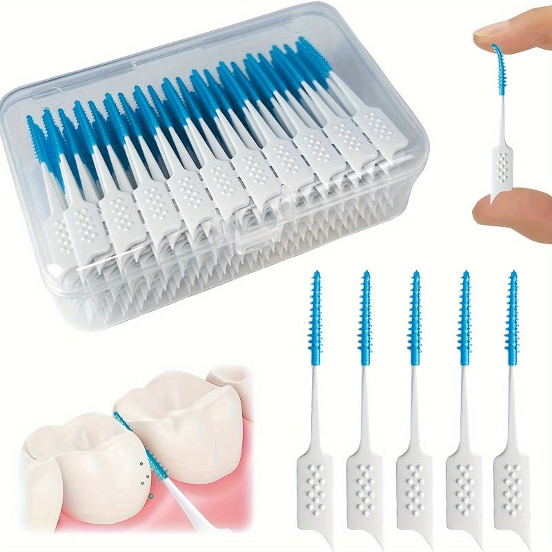 100 packs stylish   mini floss brush mint floss stick