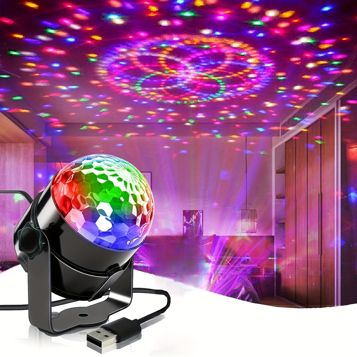 1 hd prism rgb disco ball light rotating disco ball light