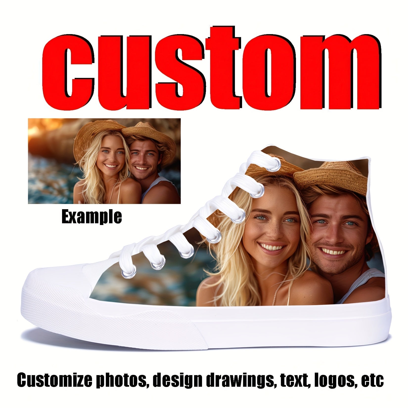 mens custom high top canvas sneakers a full print design