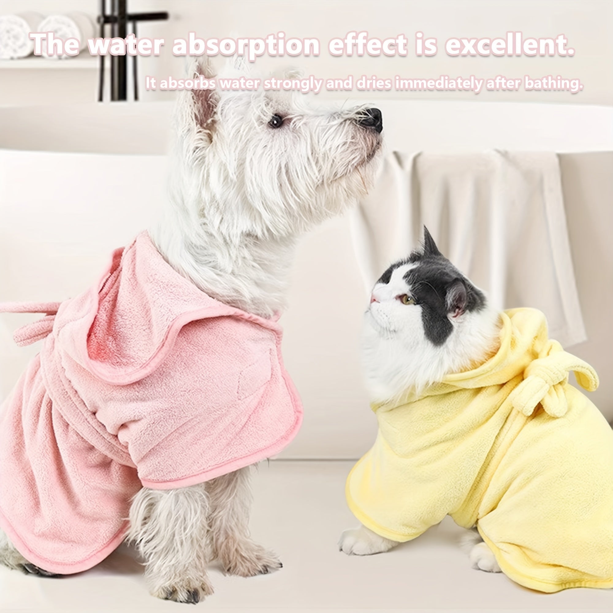 ultra absorbent   bathrobe small dogs cats animals