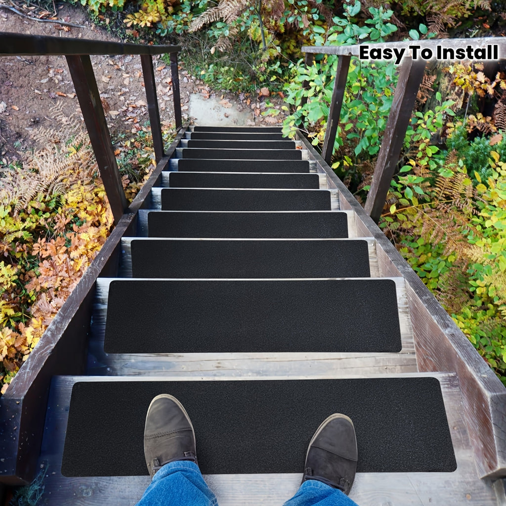 set 6 pre cut rubber anti slip stair tread tape