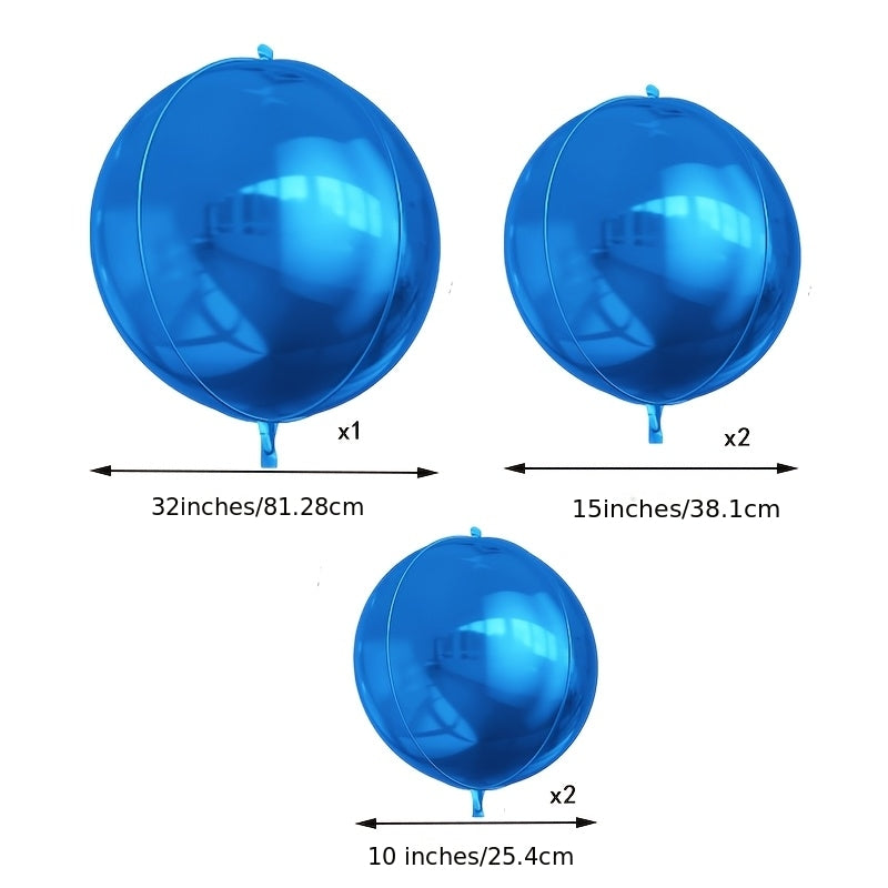 5pcs blue inflatable mirror ball set 2pcs 10 inch 2pcs 15
