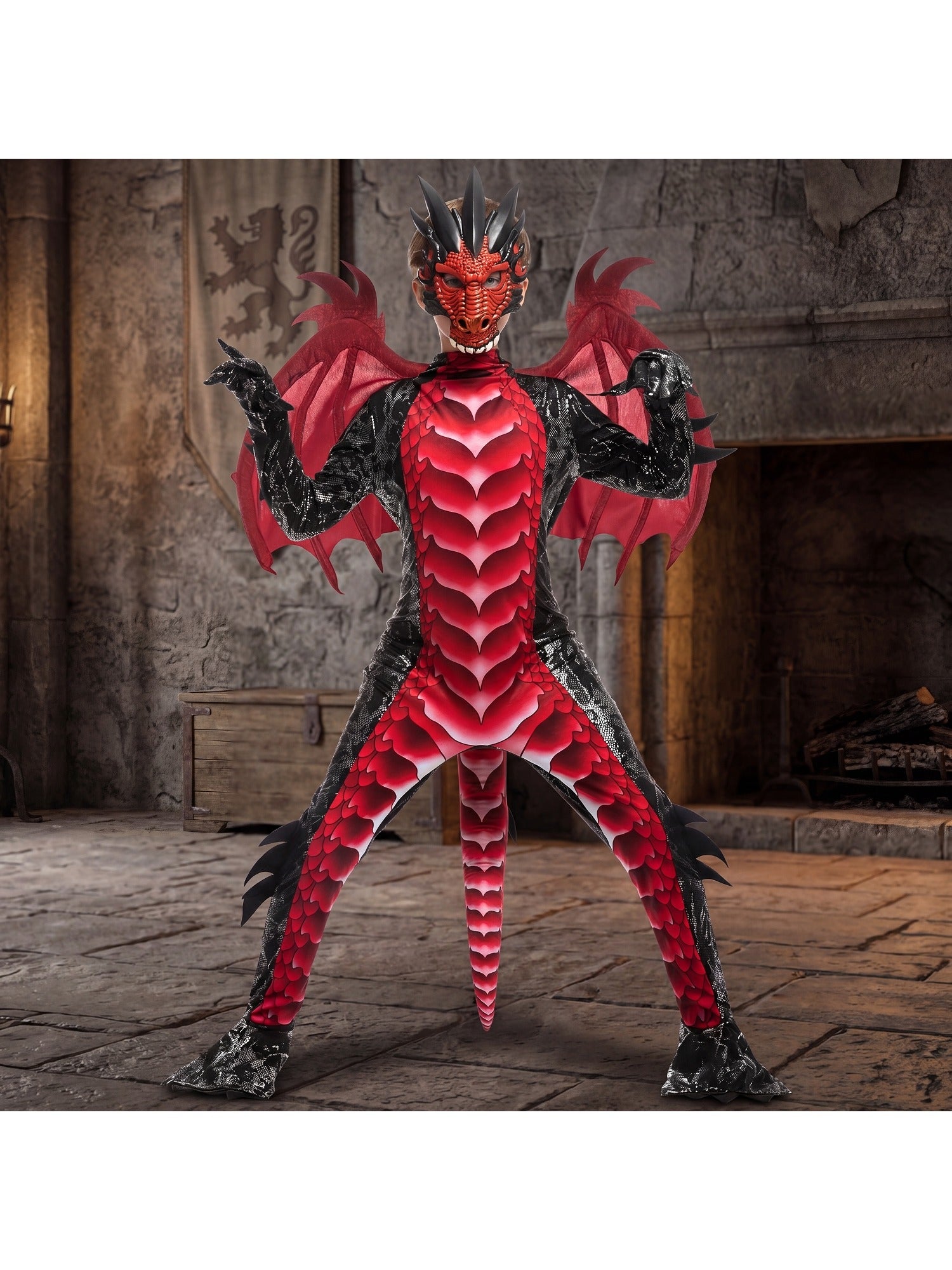 halloween kid dragon costume boys dragon wings tail