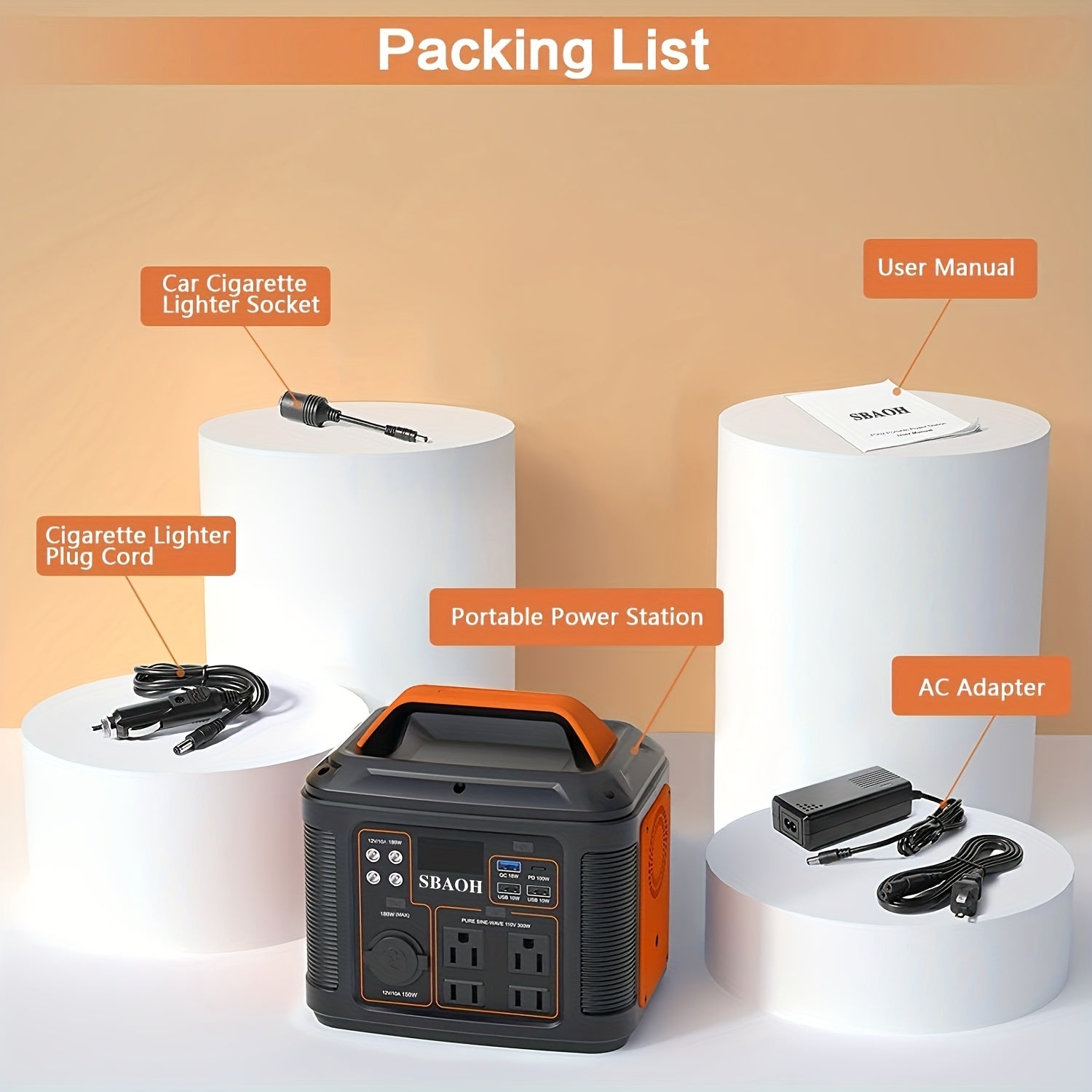 300w portable power station 296wh 80000mah solar