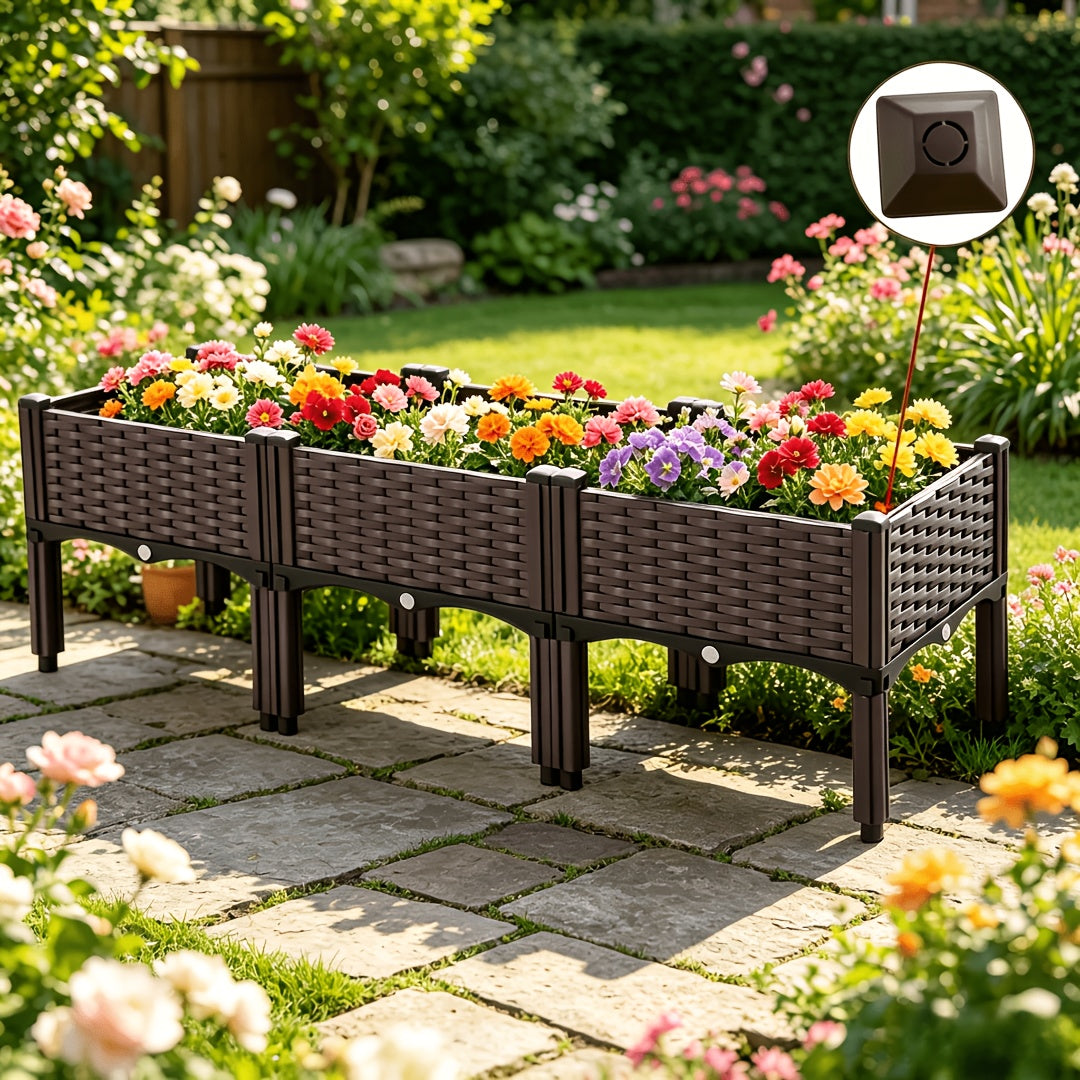 2 3pcs raised garden bed legs elevated plastic planter box