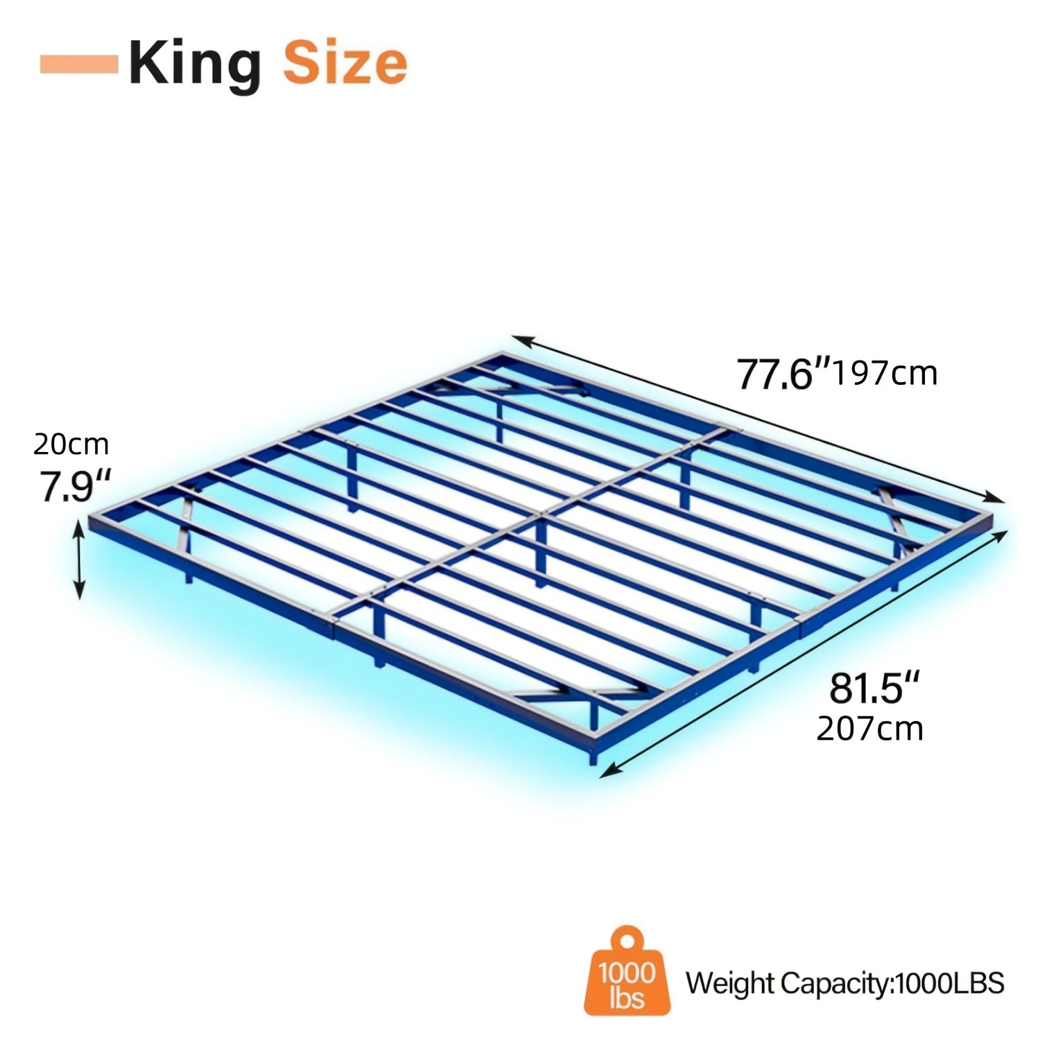 full queen king size floating bed frame smart led lights