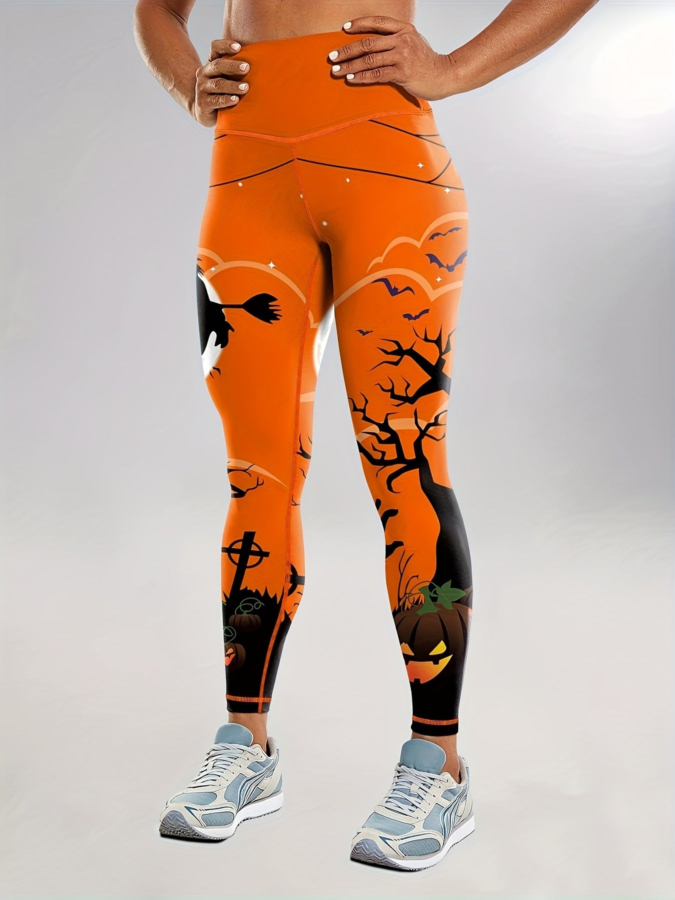 halloween themed high waist yoga leggings women flame