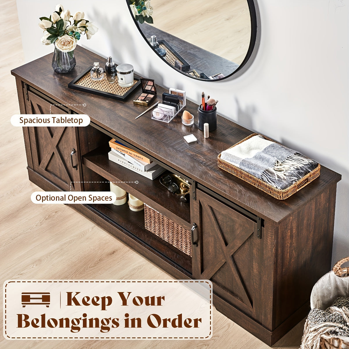 66 farmhouse tv stand 75 tvs entertainment center sliding