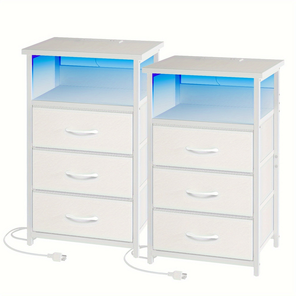 1 2pcs night stand display stand 1 2 3 4 drawers led