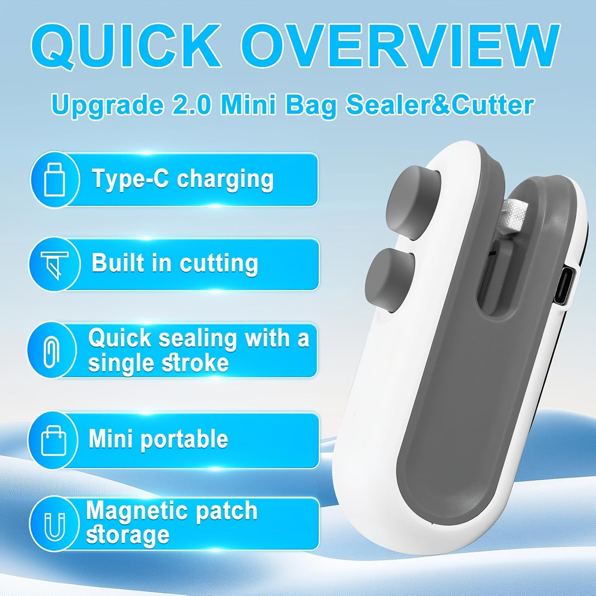 buy 1 get 1 free total 2pcs mini bag sealer usb c