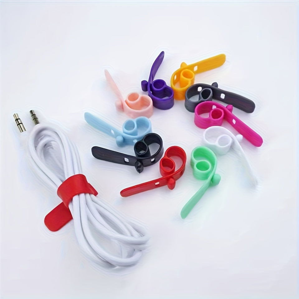 20pcs reusable silicone cable organizer ties high