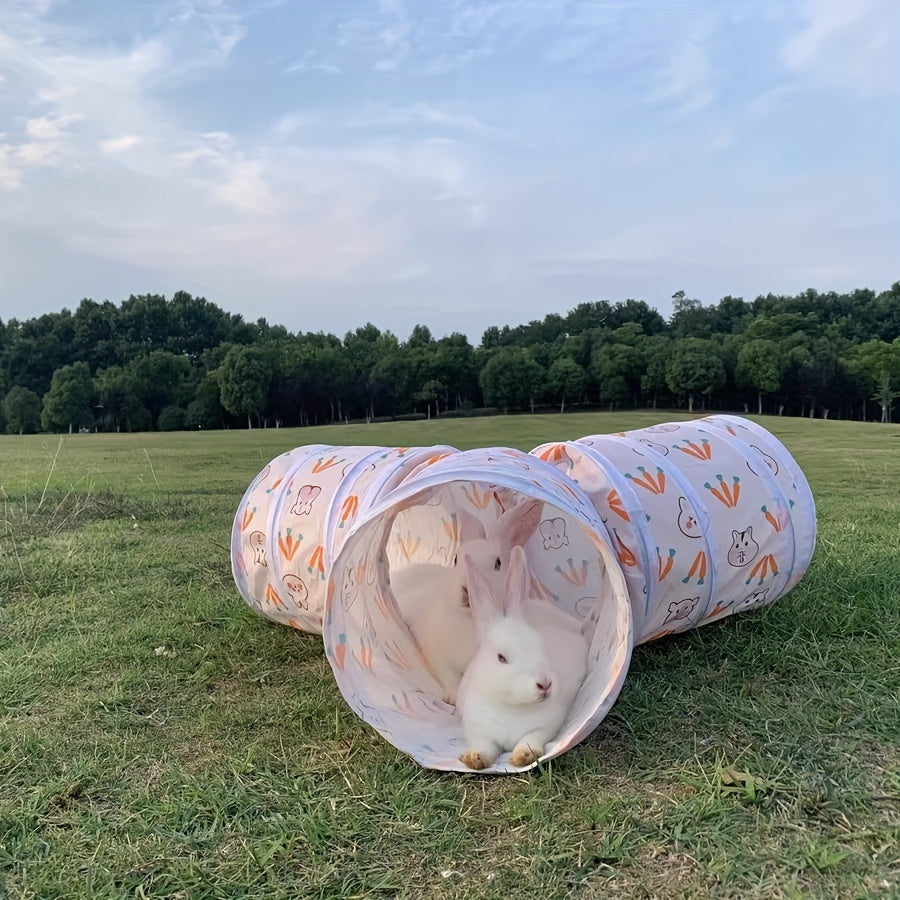 3 way rabbit   collapsible play tube bunnies small pet