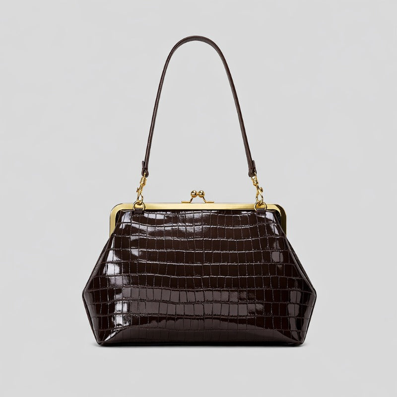 luxury inspired niche design large clasp closure clutch bag