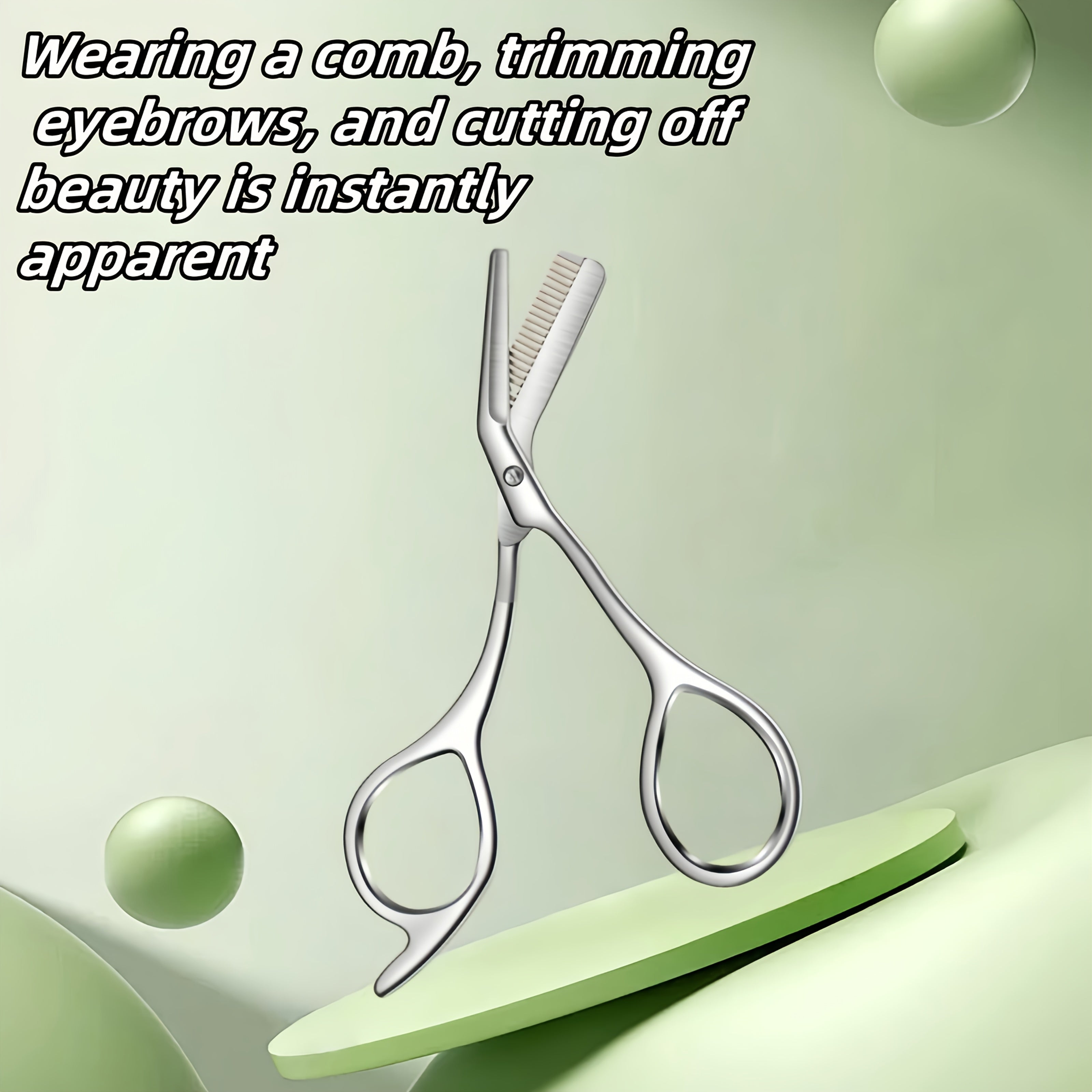 stainless steel eyebrow scissors built in brow comb 1pc