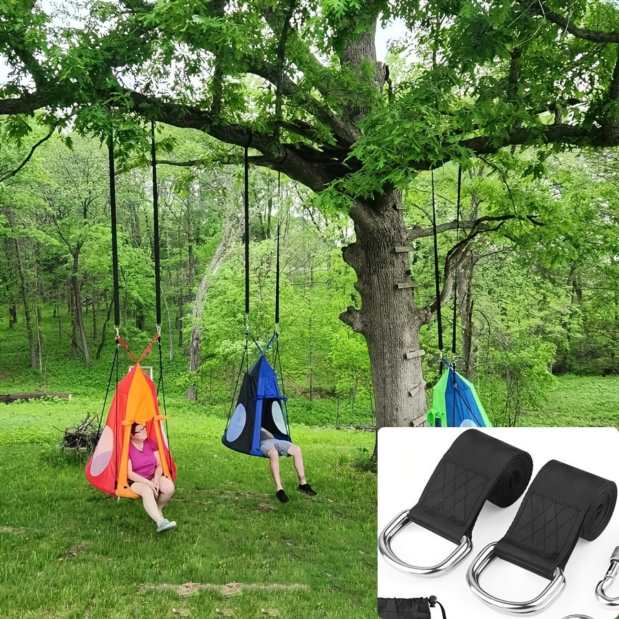 2 pack heavy duty black hammock sling set safety locks
