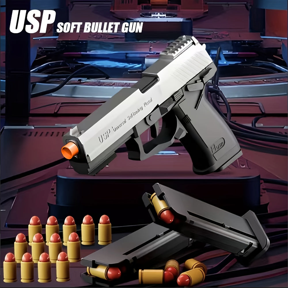 2025 usp toy   clip pistol continuous shooting 100