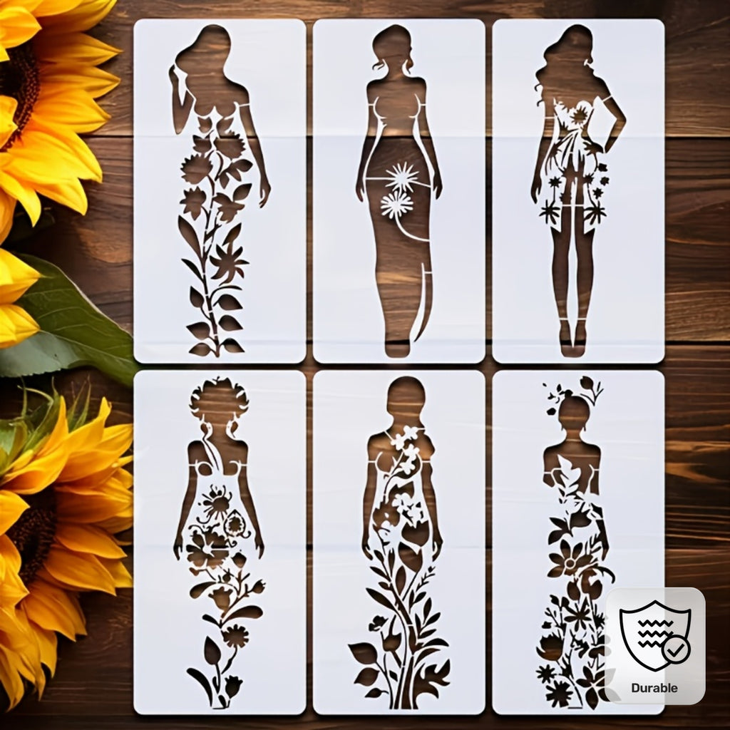 6 elegant female themed oil painting templates 5 9x11 8 inch