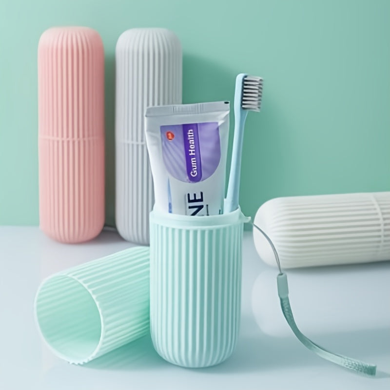 1pc portable lanyard travel toothbrush toothpaste storage