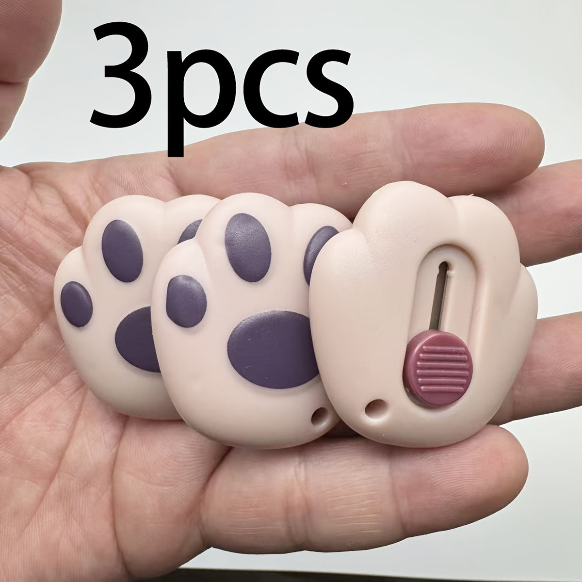 3 5pcs avocado green portable cutting tool cute cat paw