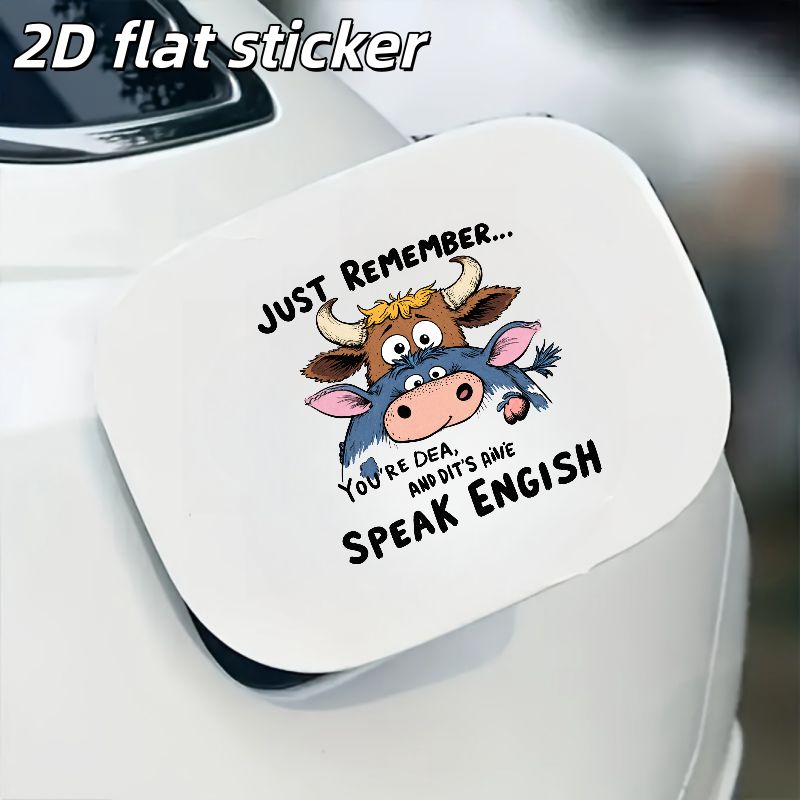 2d flat stickers fun cows exquisite car stickers advanced