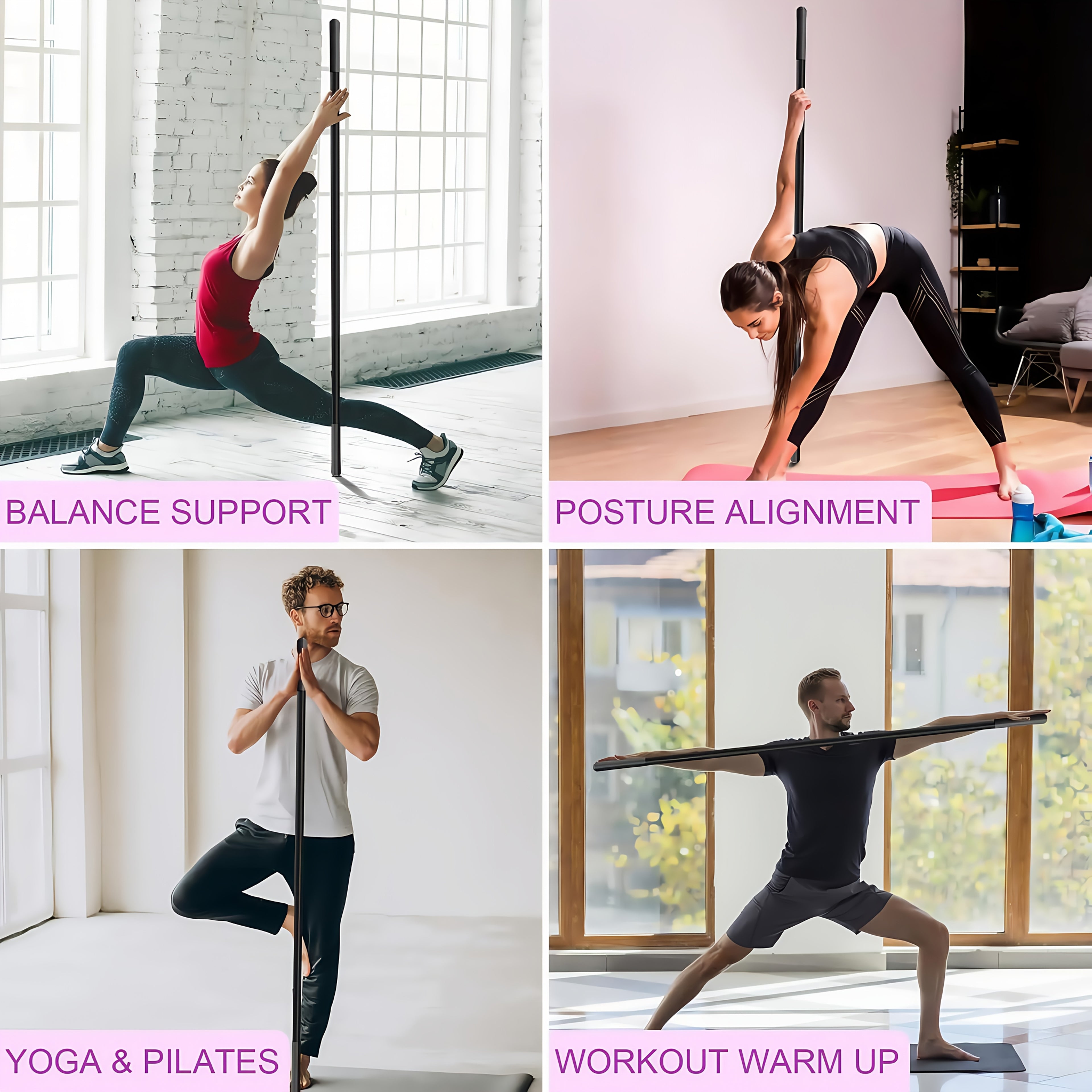 adjustable yoga wand sturdy durable iron construction