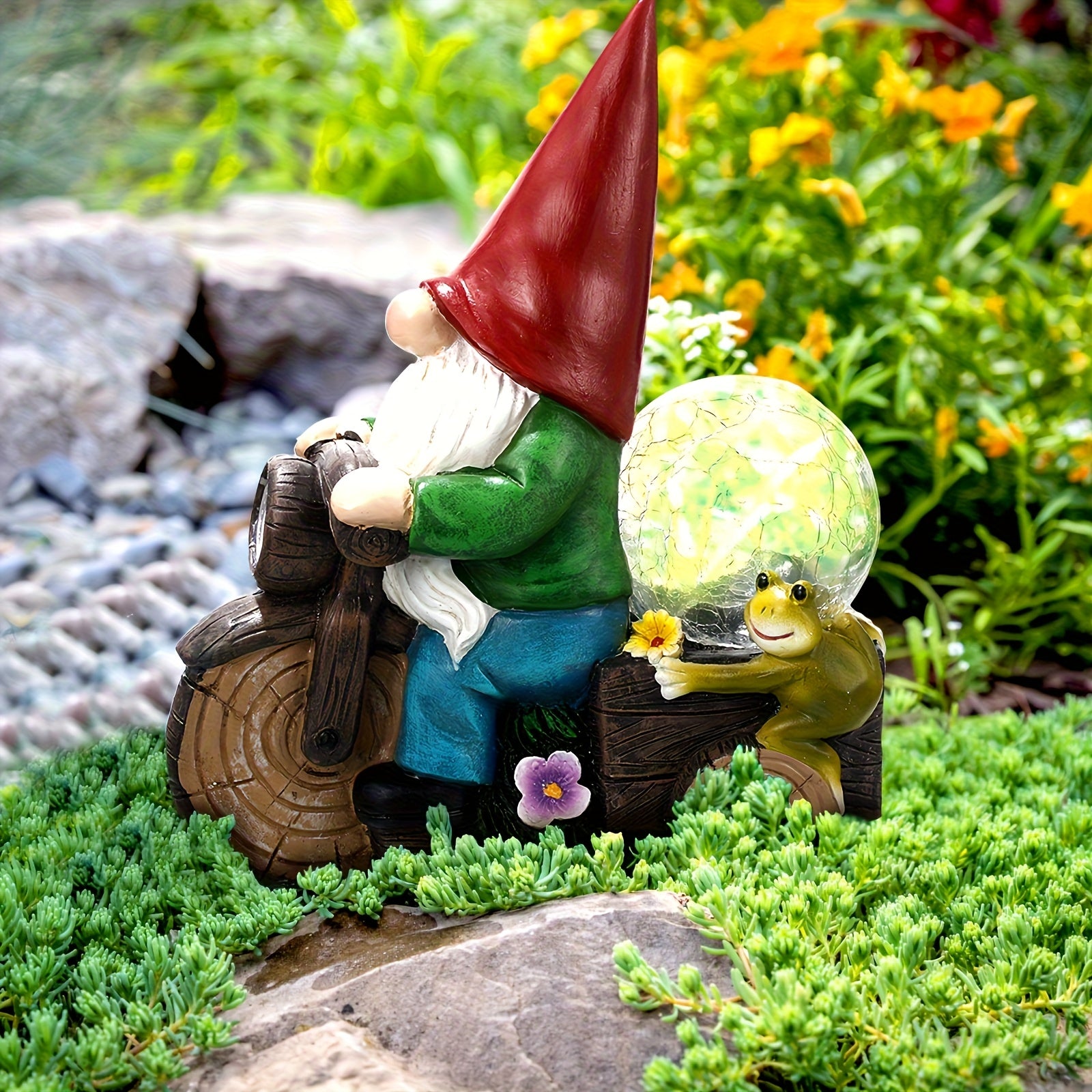 outdoor garden gnome statue light outdoor garden