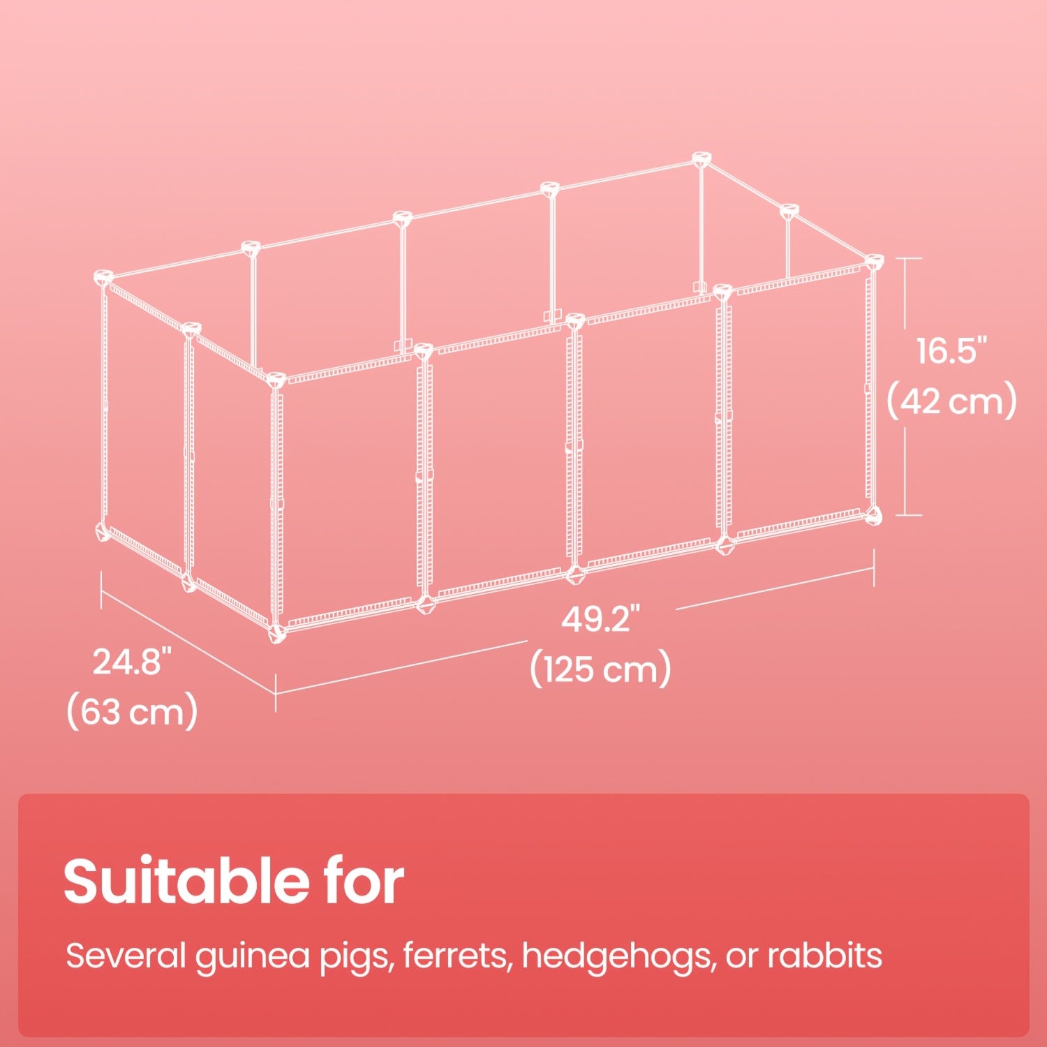 20 panels guinea pig playpen removable oxford fabric mat