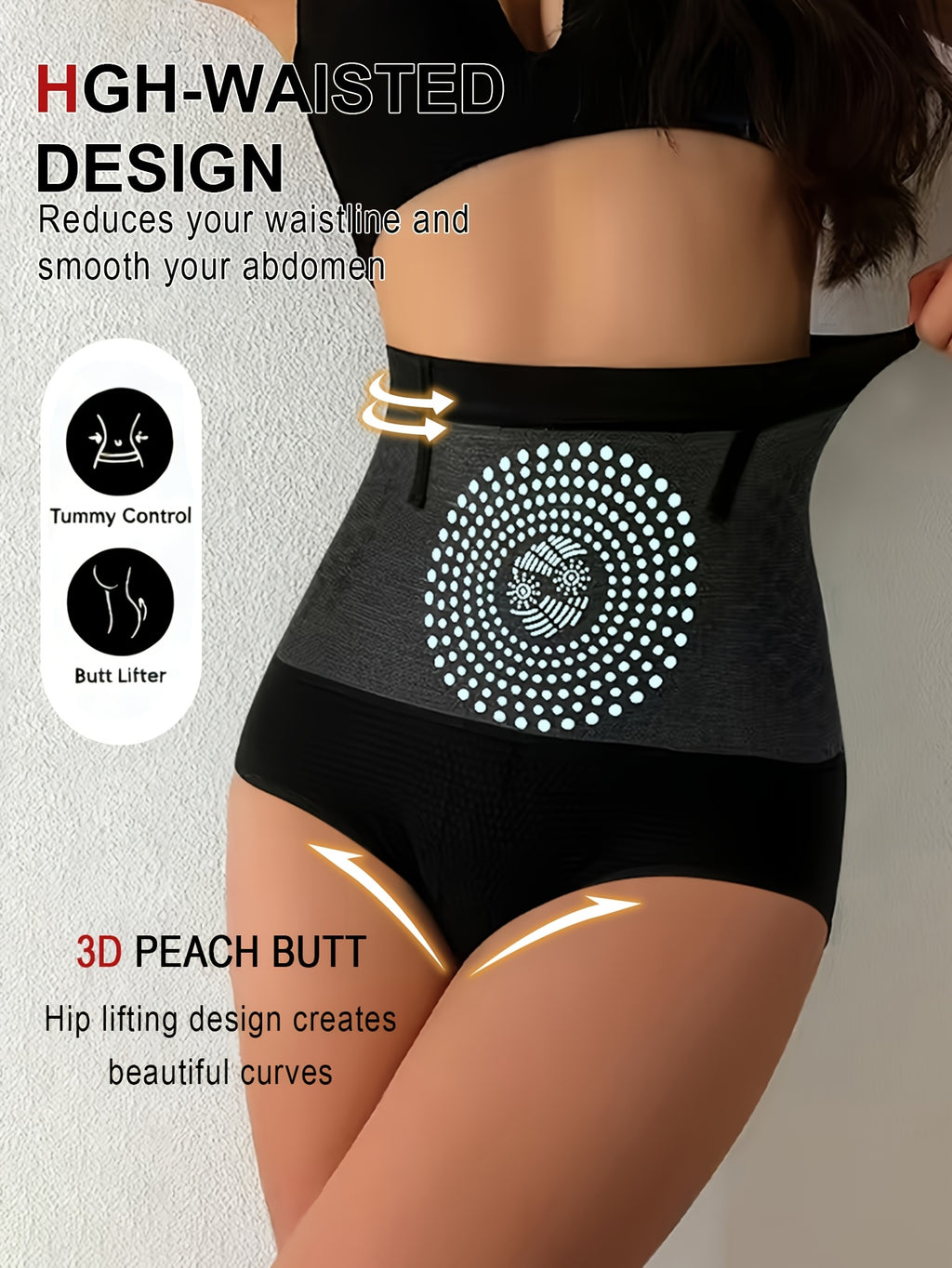 1 piece set light beige black red non slip waistband double