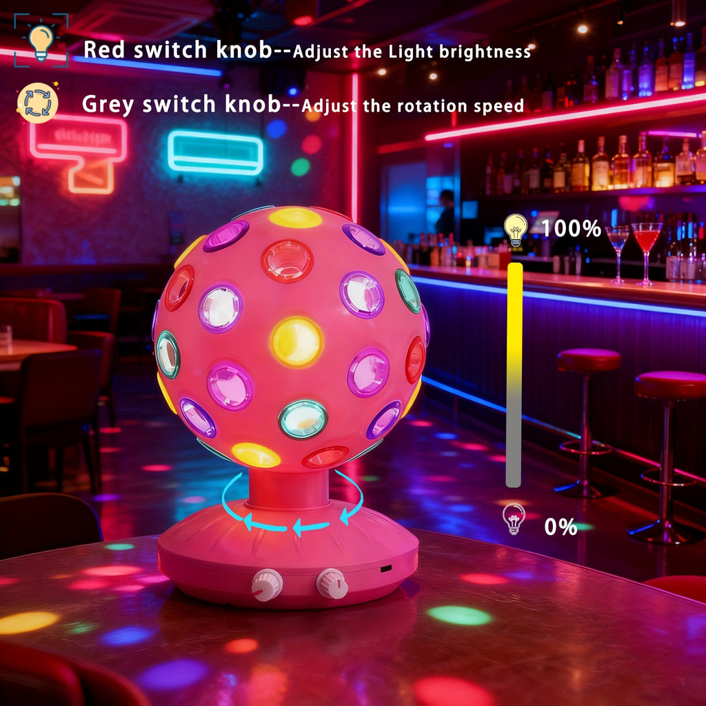 pink spinning disco ball ambient lighting 360 rotary speed