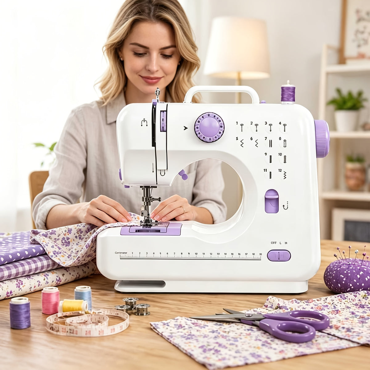 portable sewing machine beginners 12 stitches led light