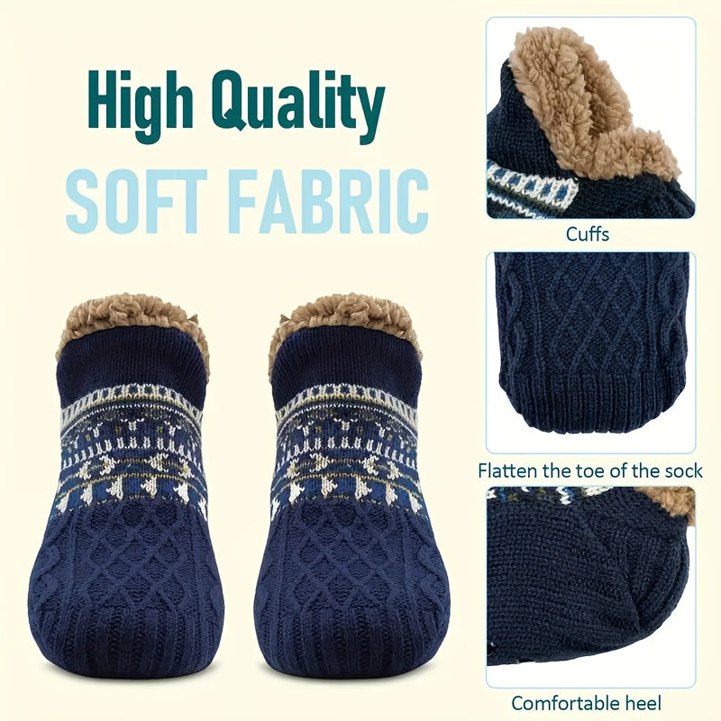 1 pair sherpa mens comfortable   shoes warm non slip