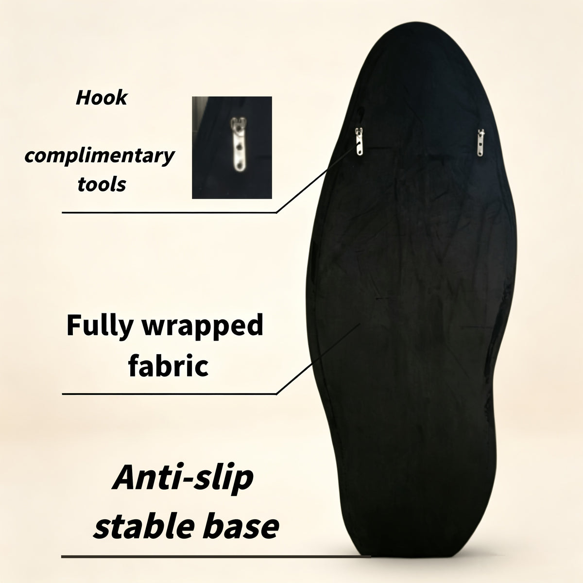 irregular   full length mirror safe rounded