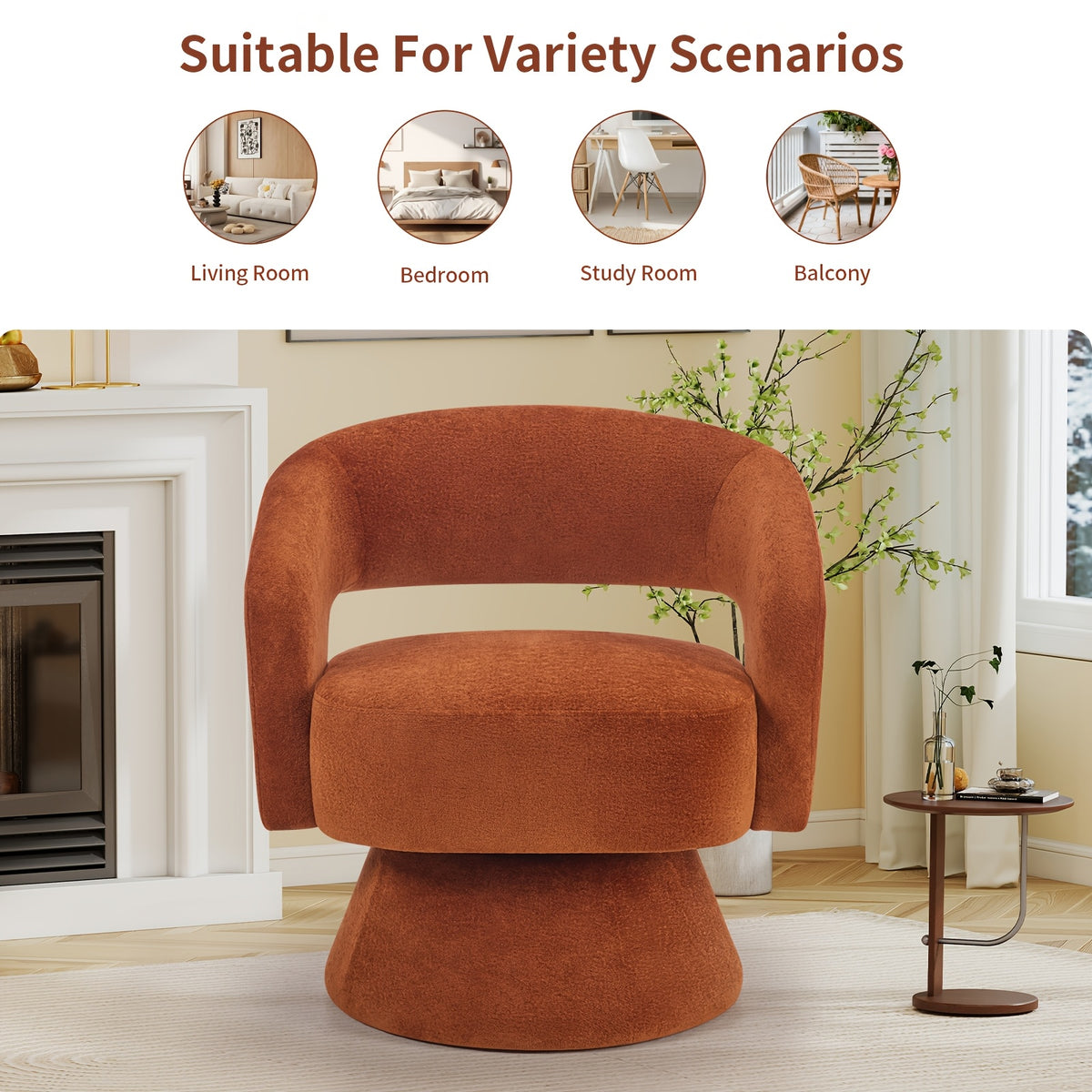 360 degree swivel   chair modern velvet accent chair