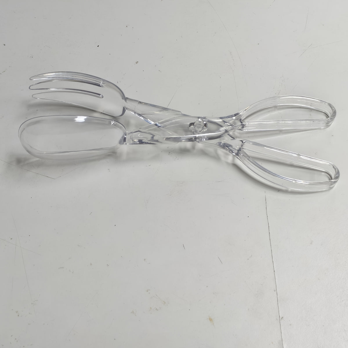 1 pair transparent plastic salad scissors reusable