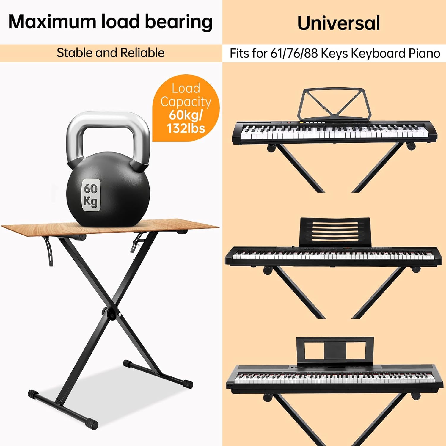 single   classic folding keyboard digital piano stand