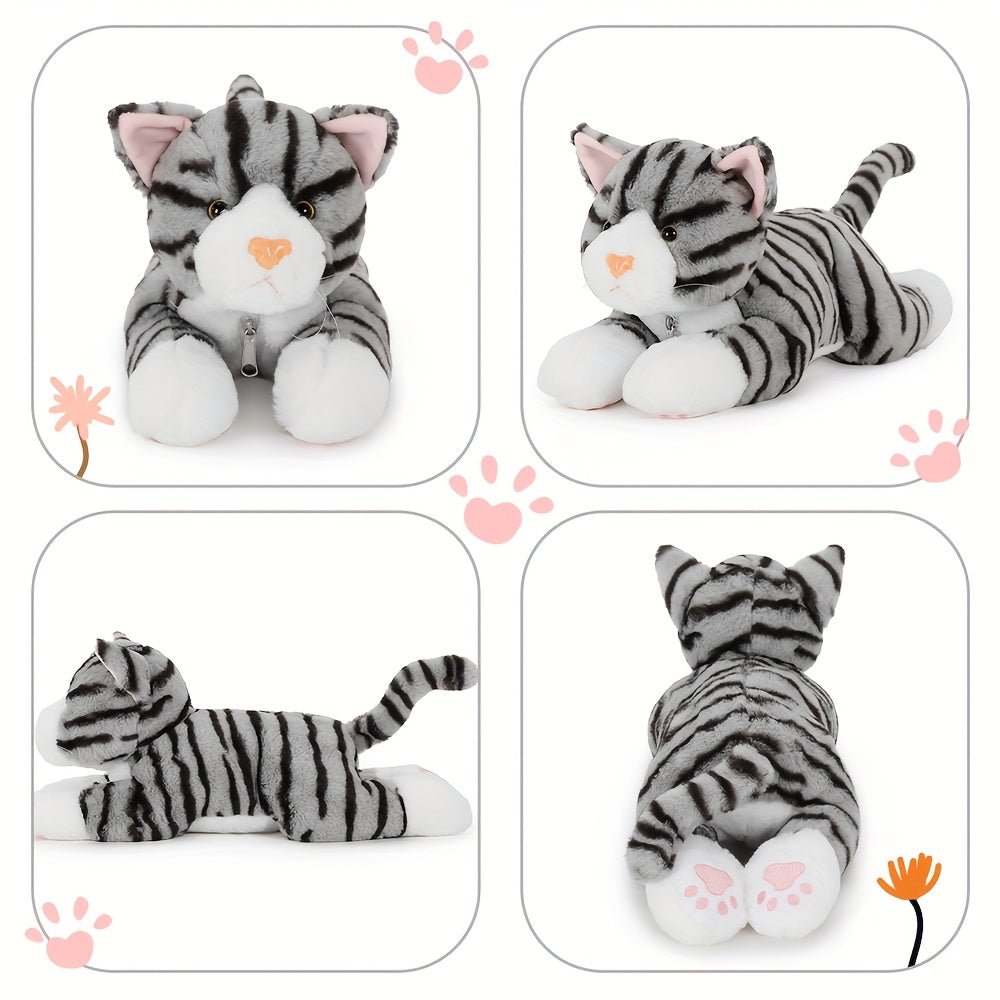 big cat plush toy 40cm mother 3 cute baby kittens