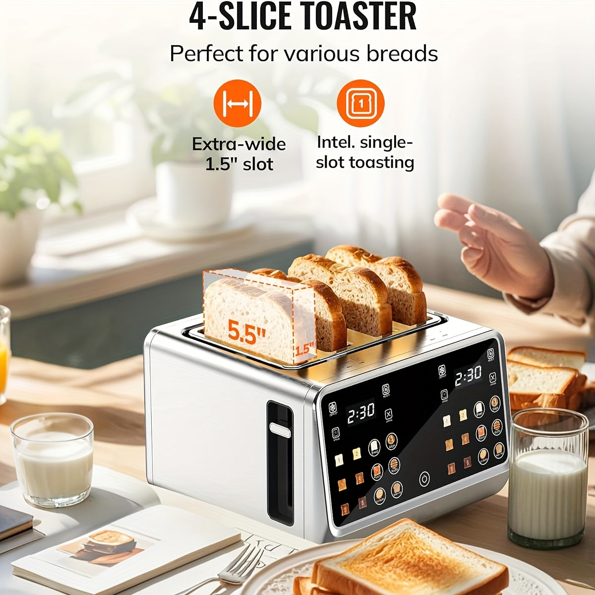 toaster 4   stainless steel digital smart toaster